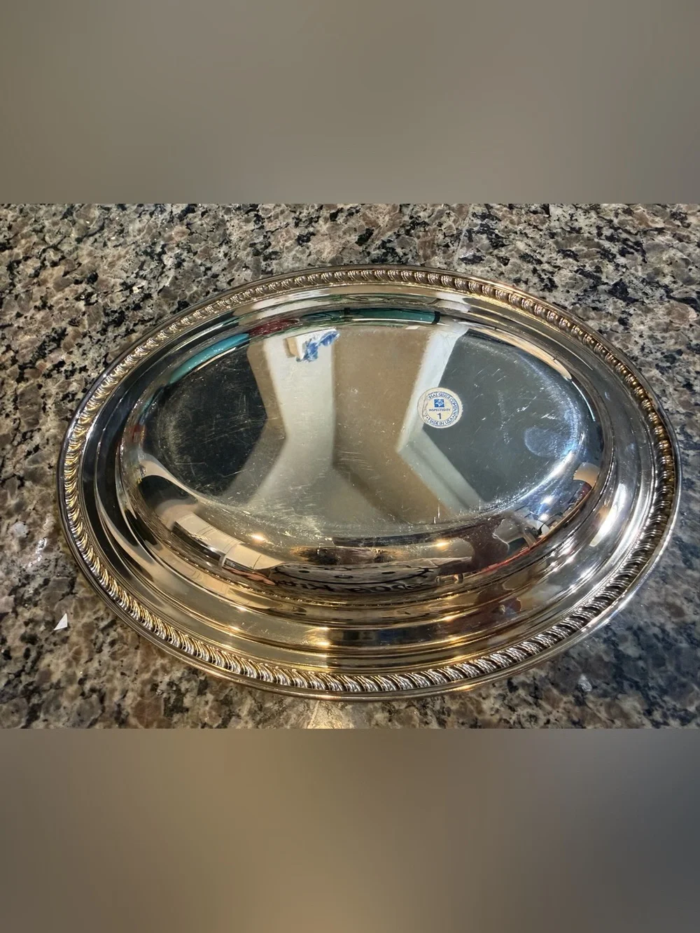 Vtg International Silver Co Silver Plate Oval Platter Tray Serving Dish 9” X 12”